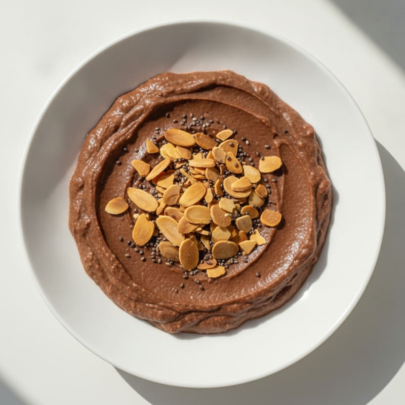 Silky Chocolate Protein Pudding with Toasted Almonds