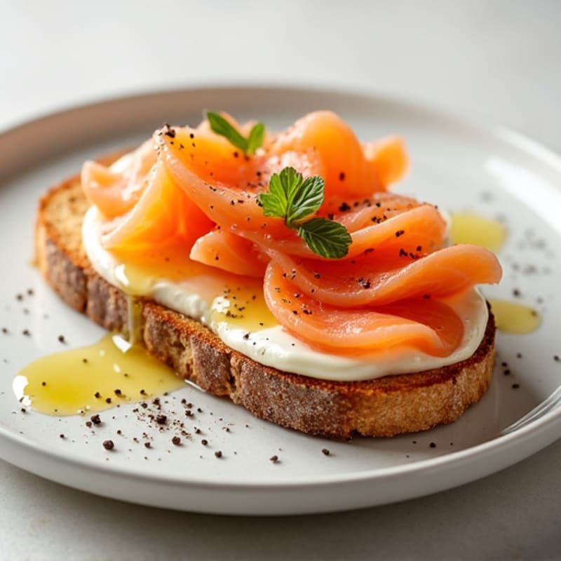 Cottage Cheese Toast with Smoked Salmon