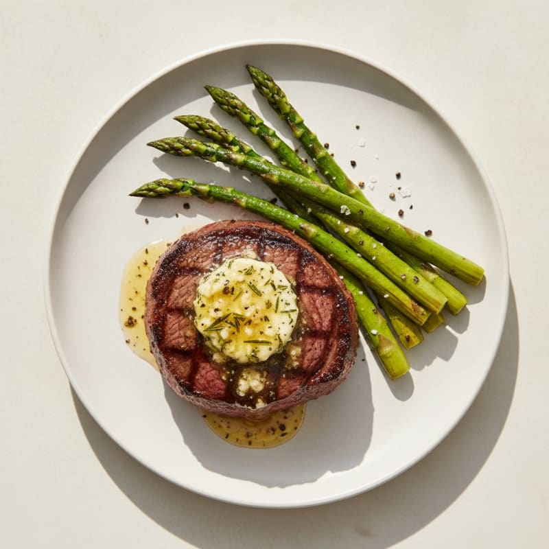 Pan-Seared Beef Filet with Garlic Herb Butter