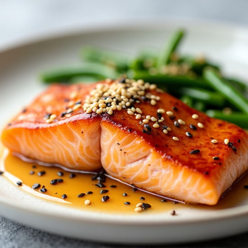 Honey-Ginger Glazed Salmon with Sesame