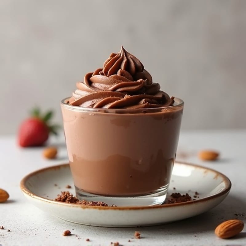 Silky Chocolate Protein Mousse with Almond Butter Swirl