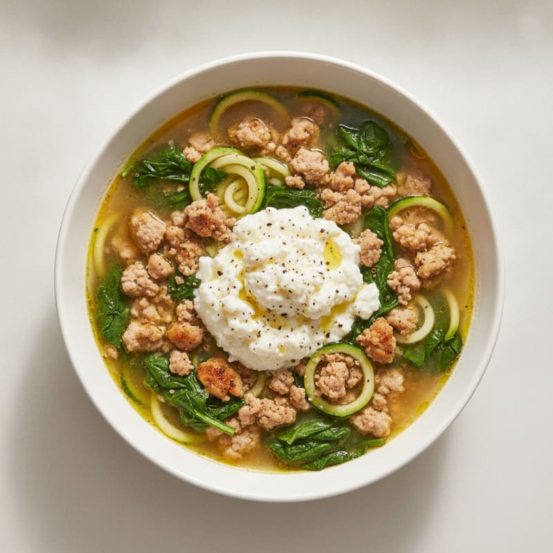 Turkey and Cottage Cheese Broth Bowl