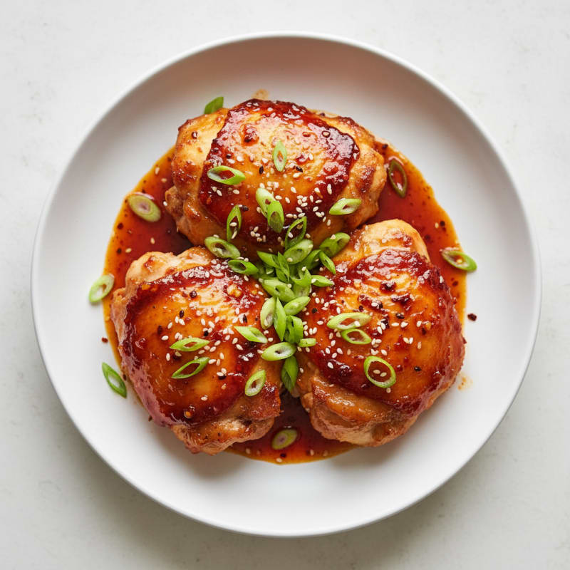 Crispy Spicy Gochujang Chicken Thighs