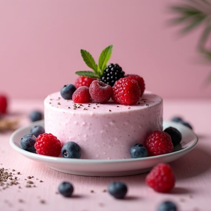 Greek Yogurt Protein Mousse with Mixed Berries
