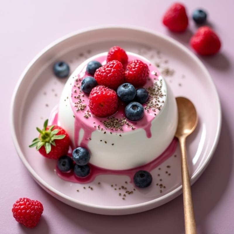 Greek Yogurt Protein Mousse with Mixed Berries