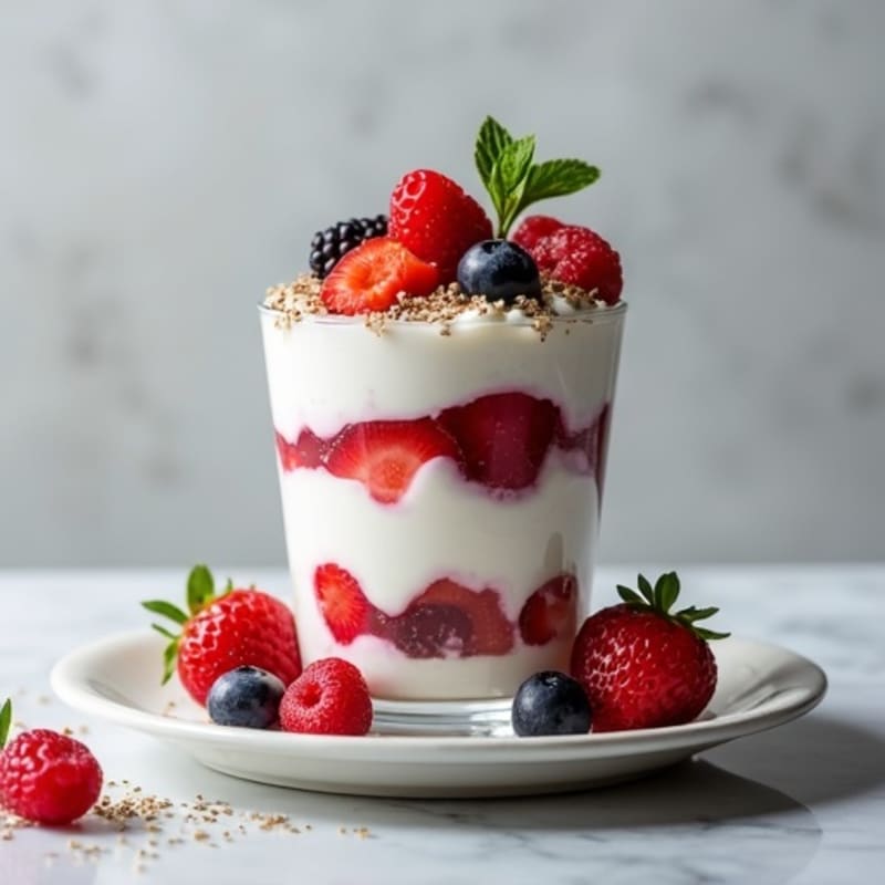 High-Protein Greek Yogurt Parfait with Mixed Berries