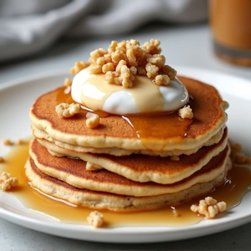 Kodiak Protein Pancakes with Chobani Greek Yogurt and Walnuts