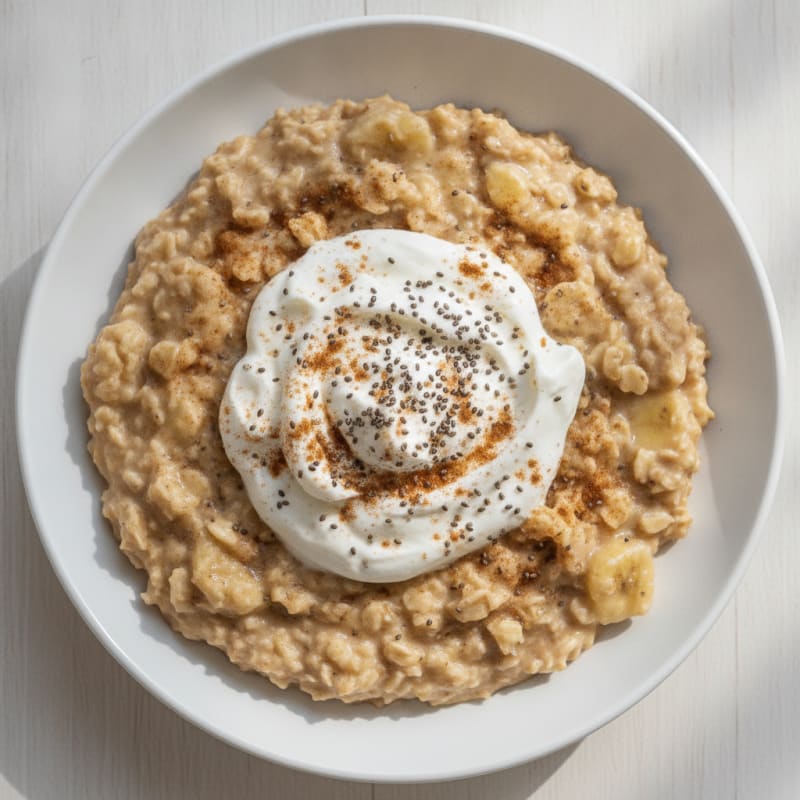 Creamy Banana Protein Oats with Greek Yogurt