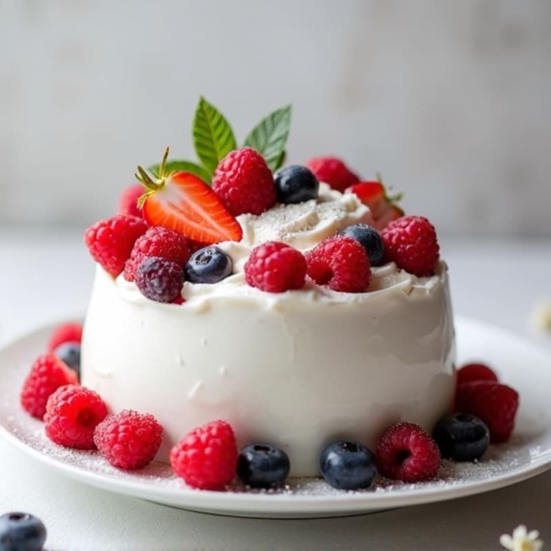 Greek Yogurt Protein Mousse with Mixed Berries