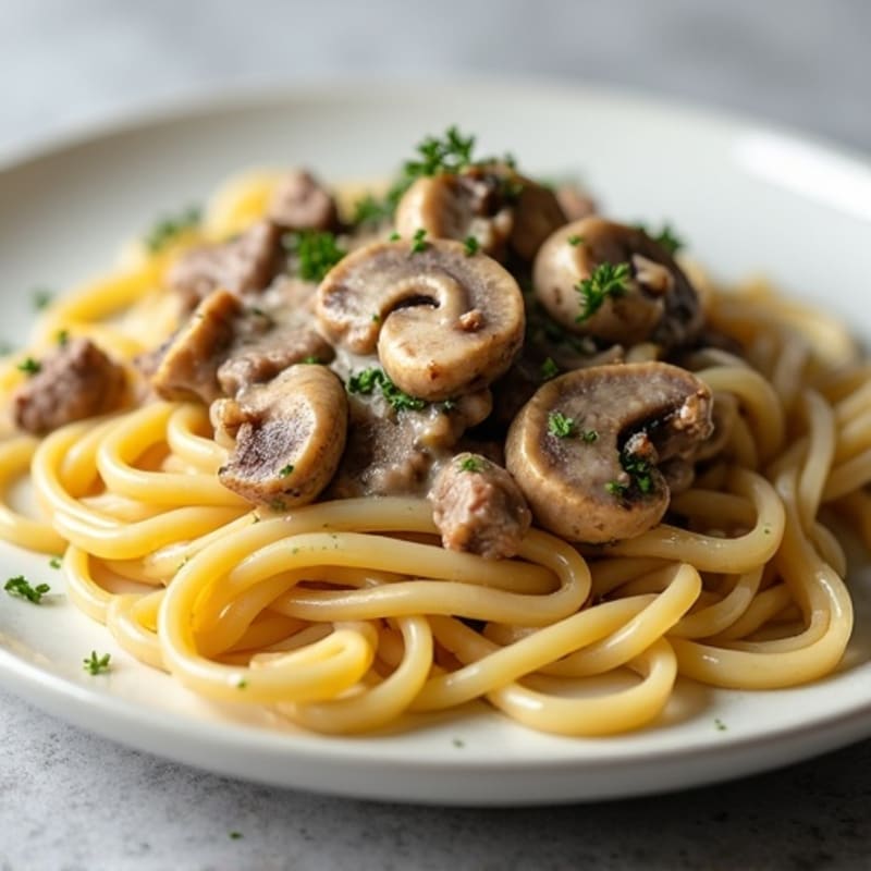 Healthy Lean Beef and Mushroom Creamy Stroganoff