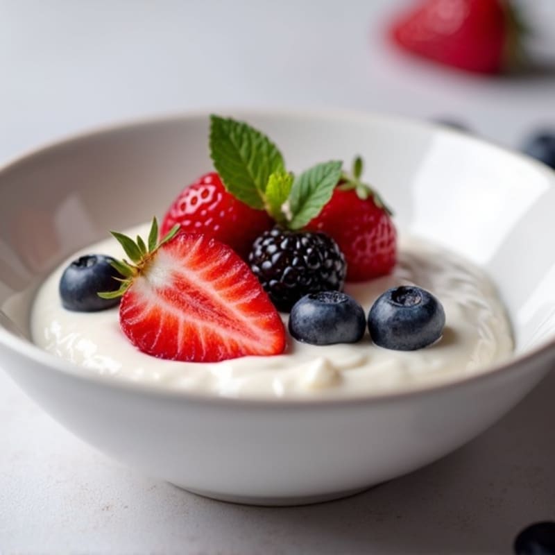 Silky Greek Yogurt Protein Mousse with Berries