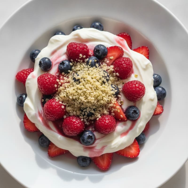 Greek Yogurt Protein Parfait with Mixed Berries