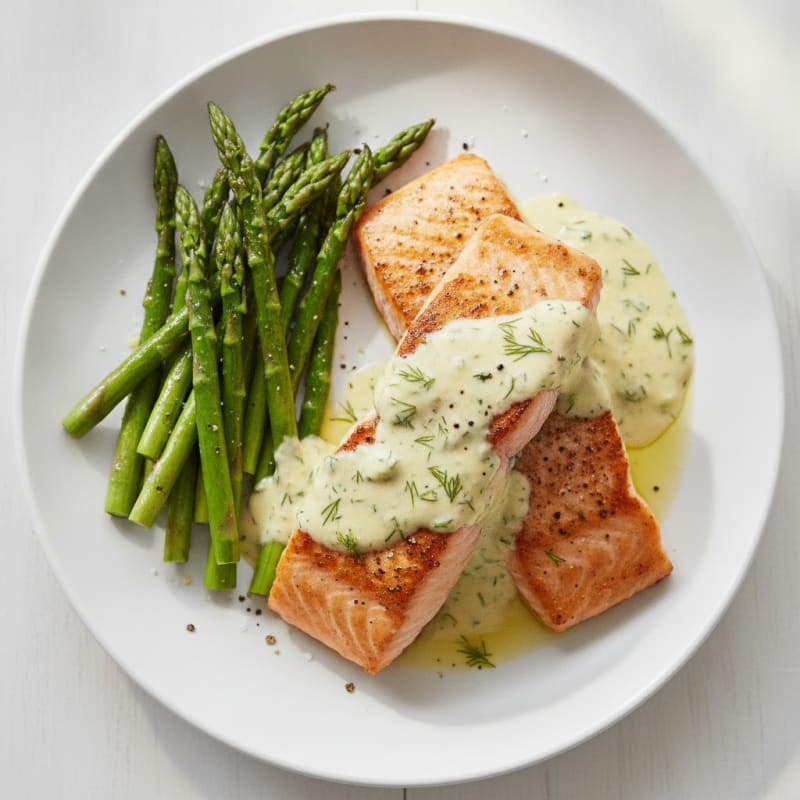 Quick Pan-Seared Salmon with Lemon-Dill Sauce