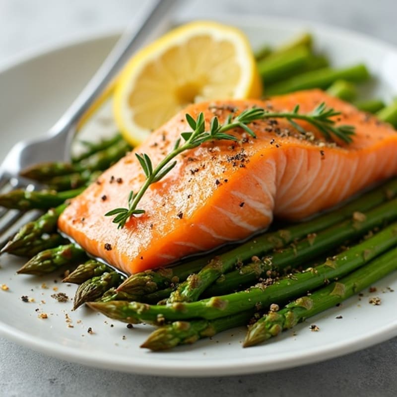Lemon-Herb Roasted Salmon with Crispy Asparagus