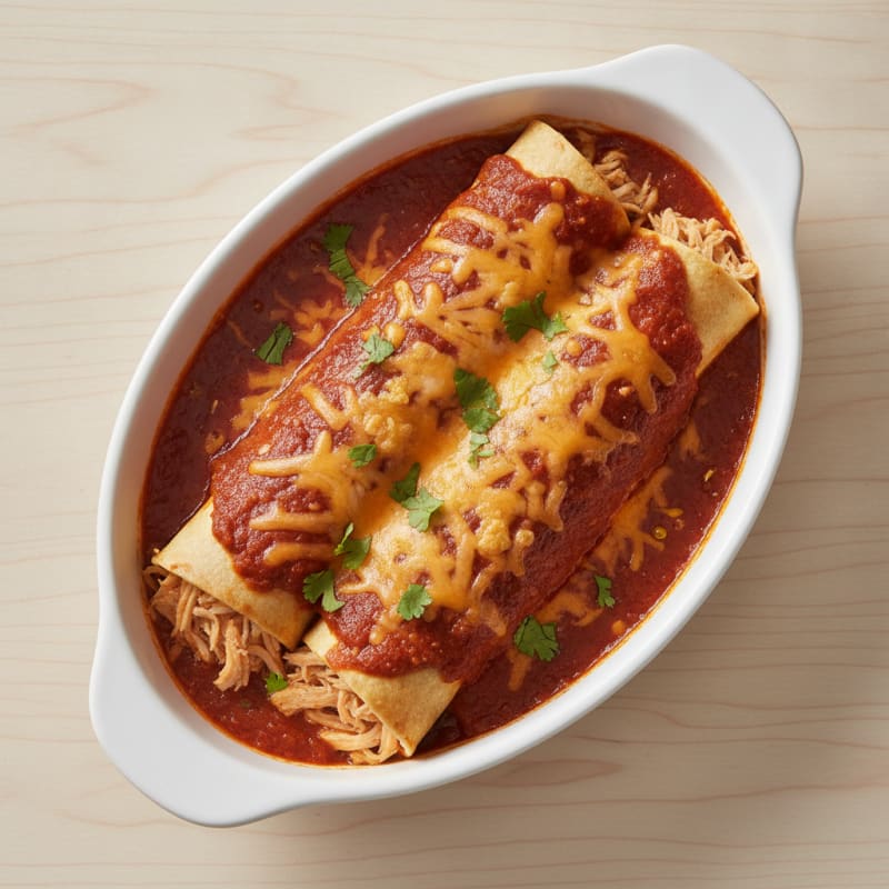 Chicken Enchiladas with Red Chili Sauce