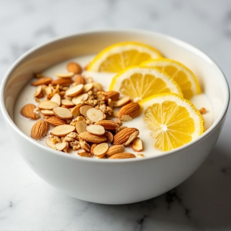 Creamy Lemon Vanilla Protein Bowl with Toasted Almond Crunch
