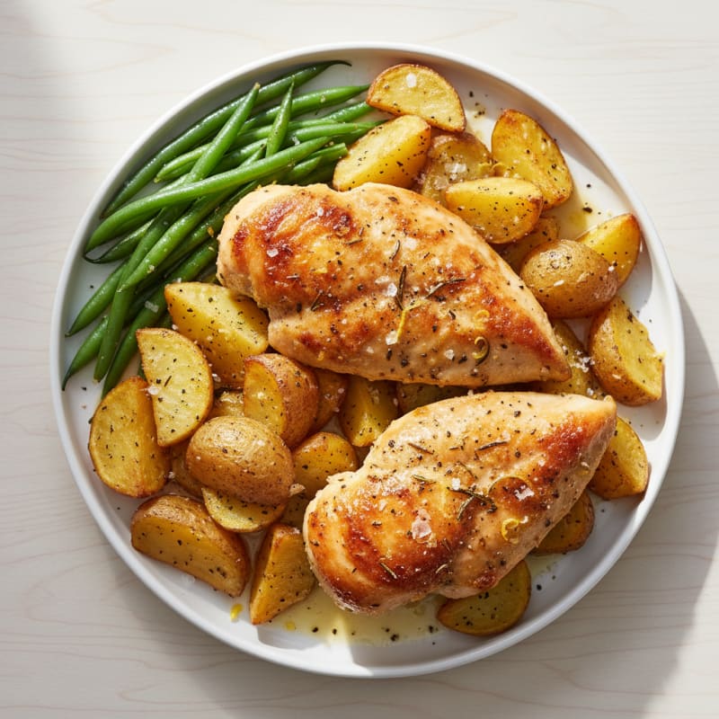 Crispy Lemon-Herb Chicken and Roasted Potatoes