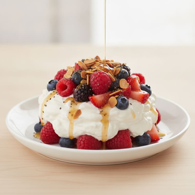 Greek Yogurt Protein Parfait with Mixed Berries