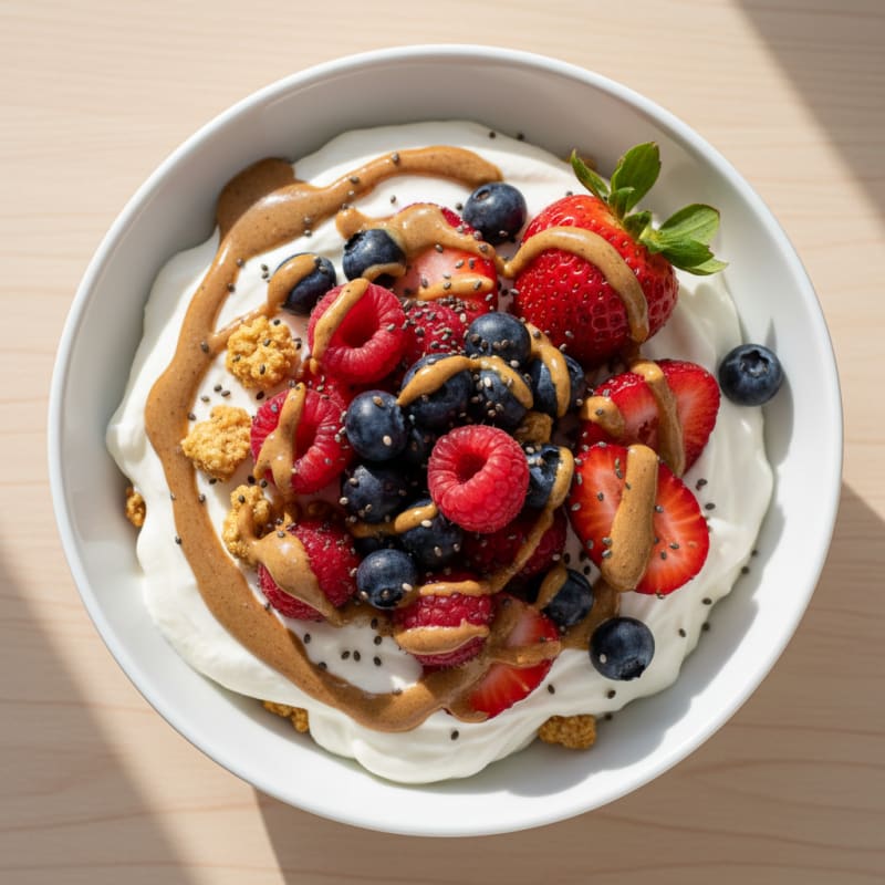 Silky Greek Yogurt Protein Pudding with Berries