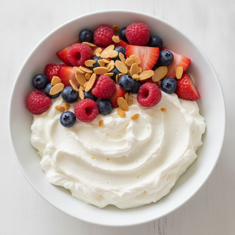 Silky Vanilla Greek Yogurt Protein Bowl with Berries