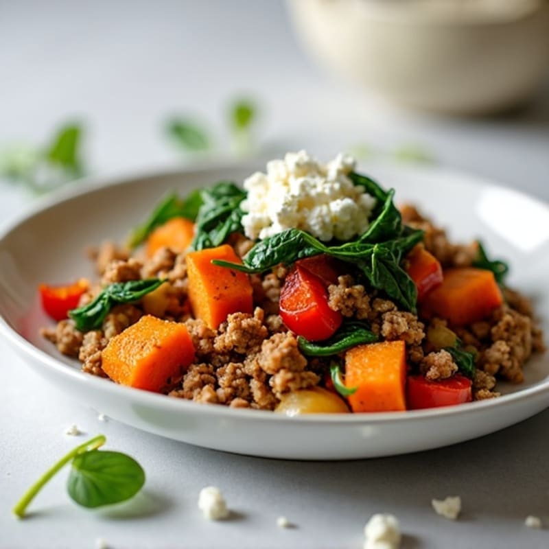 Ground Turkey and Roasted Sweet Potato Hash