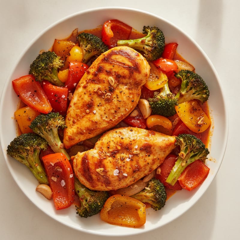 Spicy Harissa Chicken with Roasted Vegetables