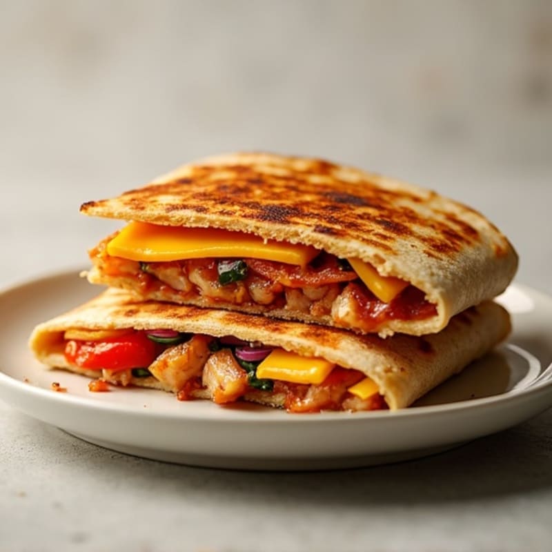 Smoky BBQ Chicken and Veggie Loaded Quesadilla