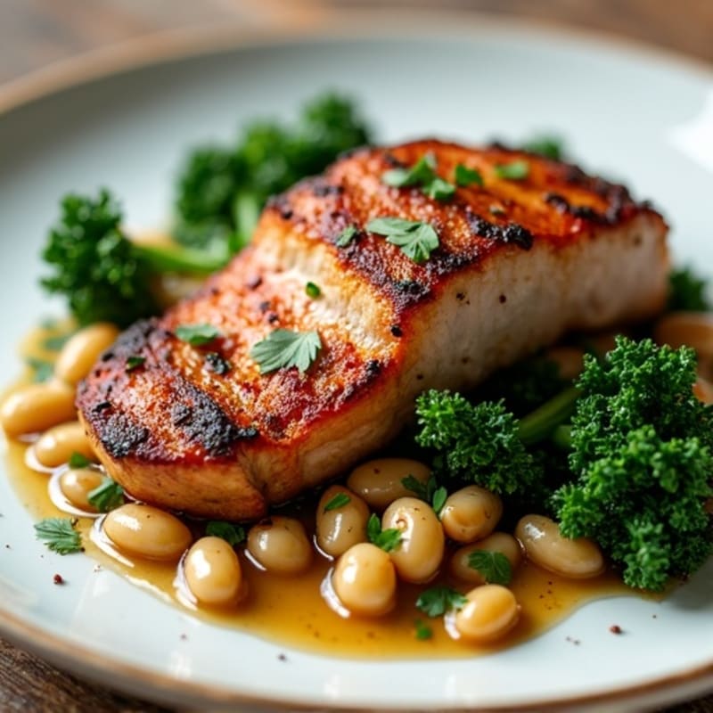 Crispy Pan-Seared Duck Breast with Braised Greens