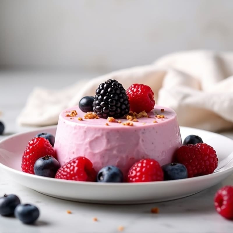 Silky Greek Yogurt Protein Mousse with Mixed Berries