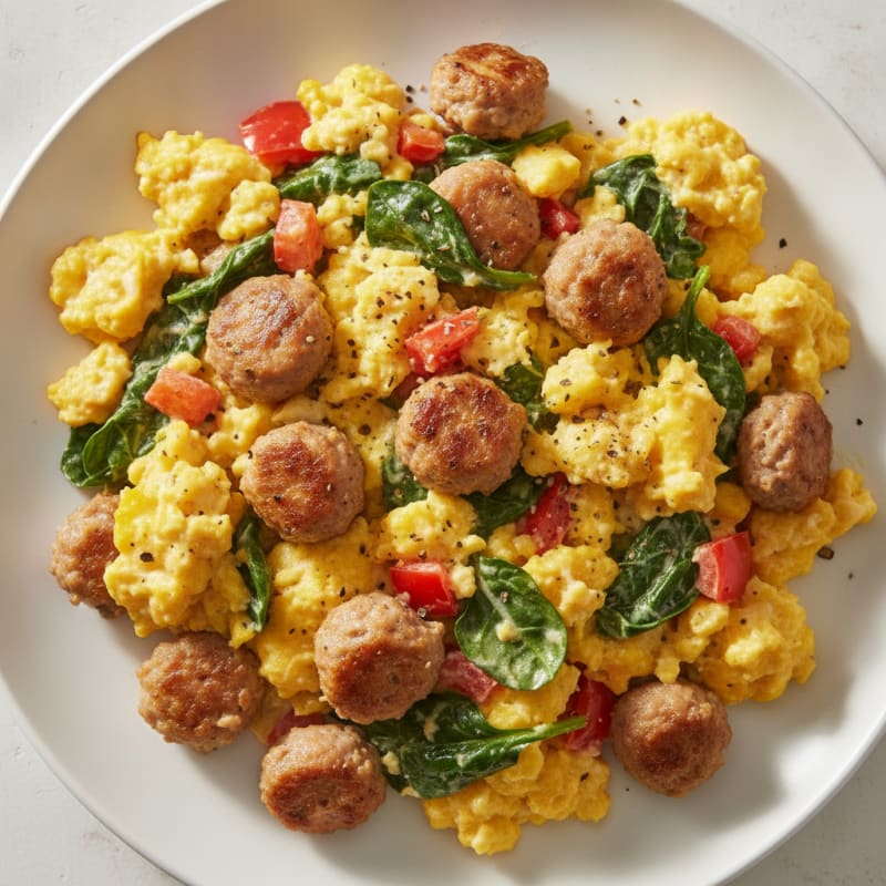 Savoury Egg and Sausage Scramble