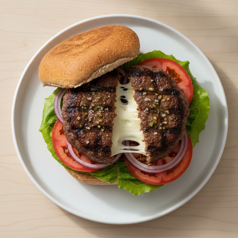 Mozzarella Stick Beef Burger