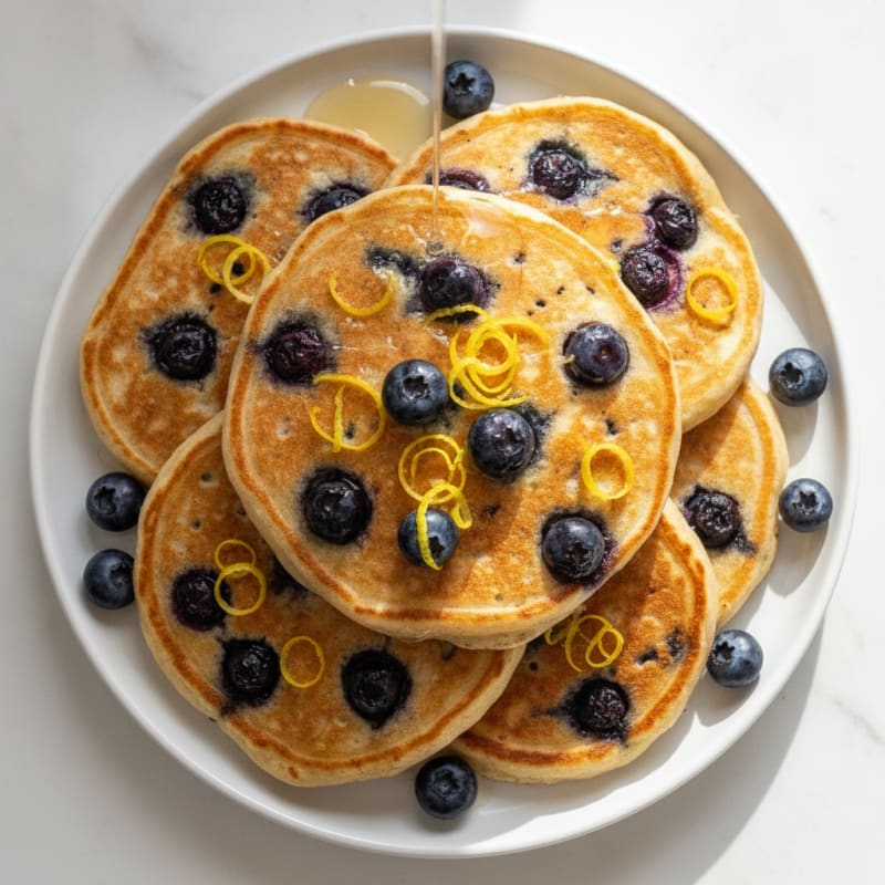 Blueberry Ricotta Pancakes with Lemon Zest