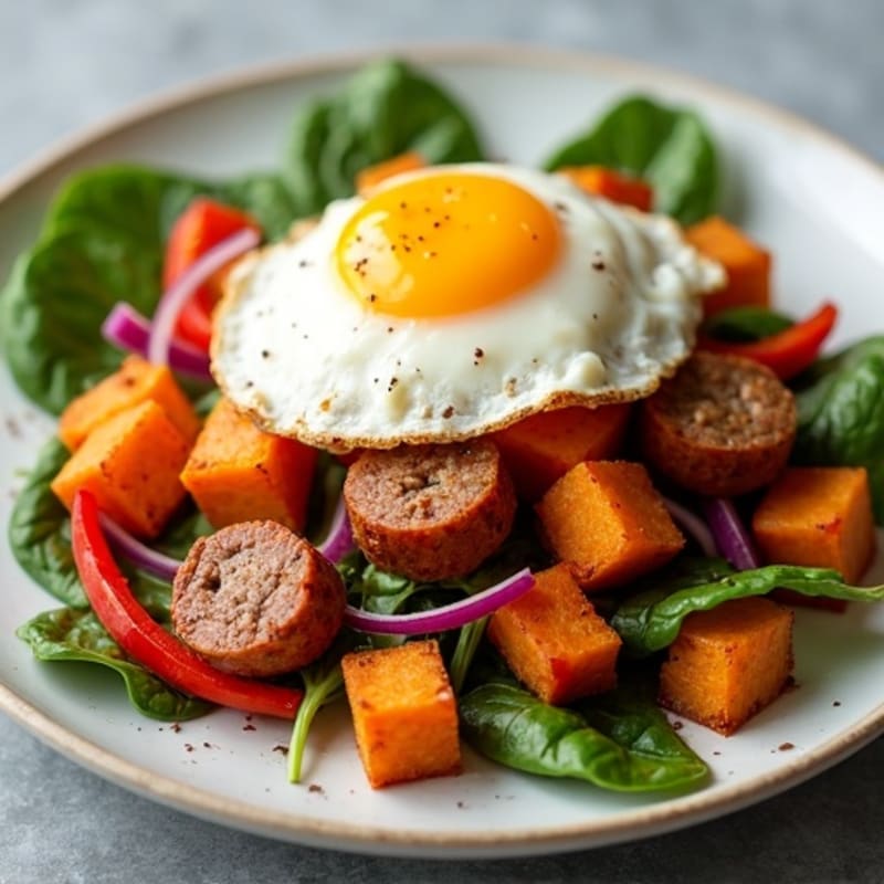 Crispy Egg and Sweet Potato Hash