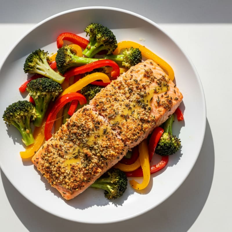 Herb-Crusted Salmon with Roasted Vegetables