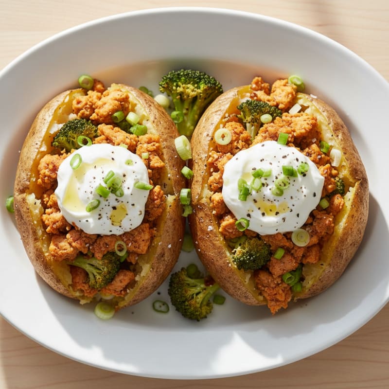 Loaded Baked Potatoes with Savory Toppings