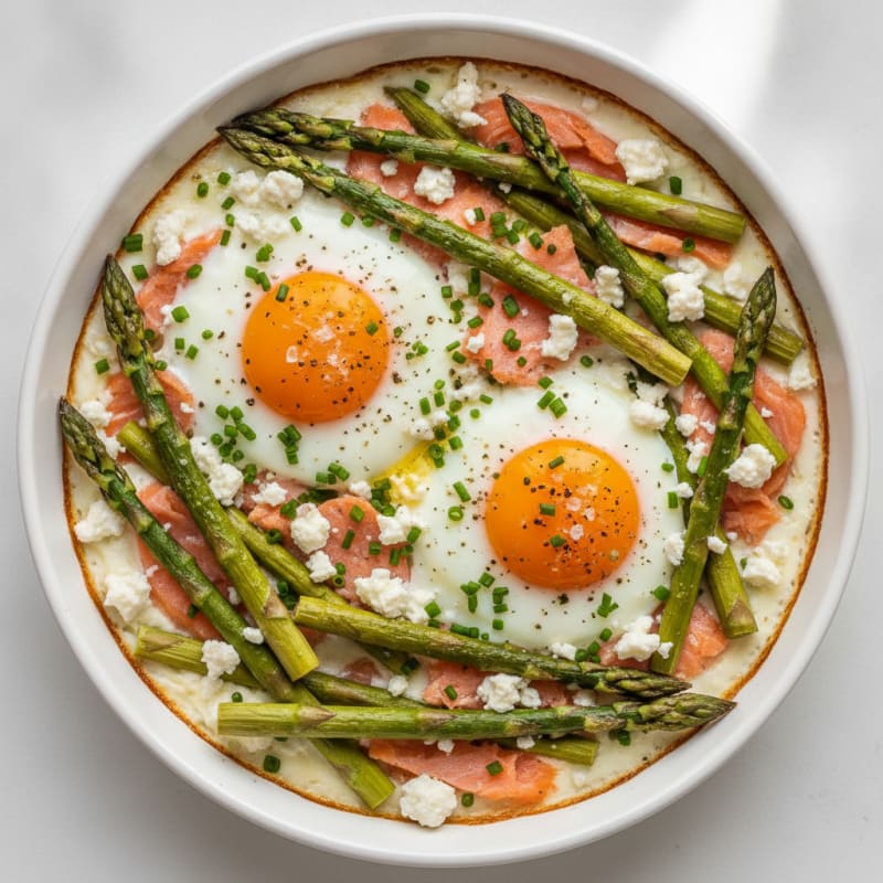 Baked Eggs with Roasted Asparagus