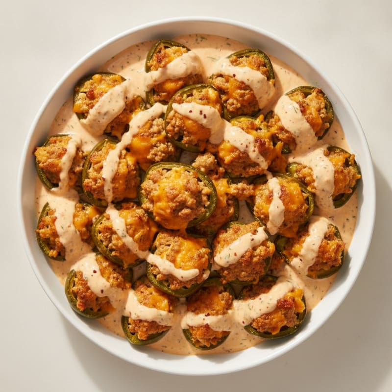 Baked Jalapeño Poppers with Chipotle Ranch