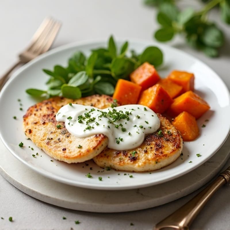Creamy Chicken and Roasted Sweet Potatoes