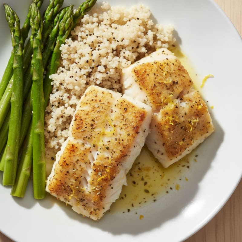 Lemon Herb Baked Cod with Asparagus