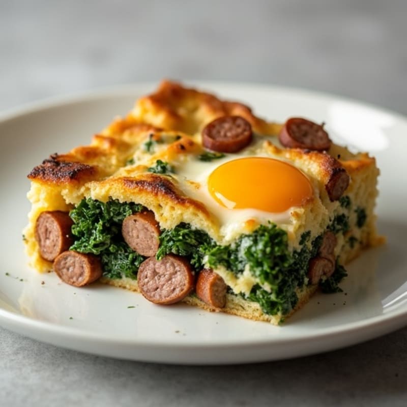 Hearty Sausage and Kale Baked Strata