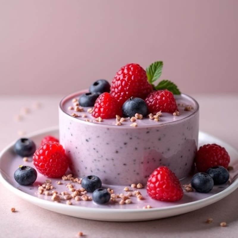 Creamy Protein Chia Pudding with Mixed Berries