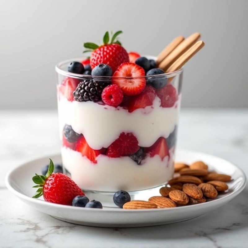 Greek Yogurt Protein Parfait with Berries and Almonds