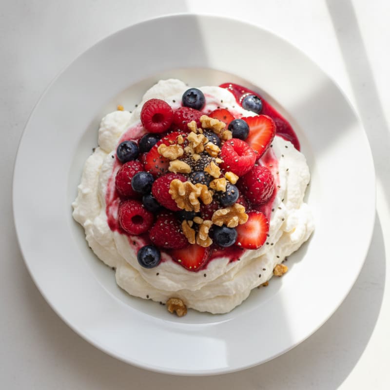 Creamy Greek Yogurt Protein Mousse with Mixed Berries