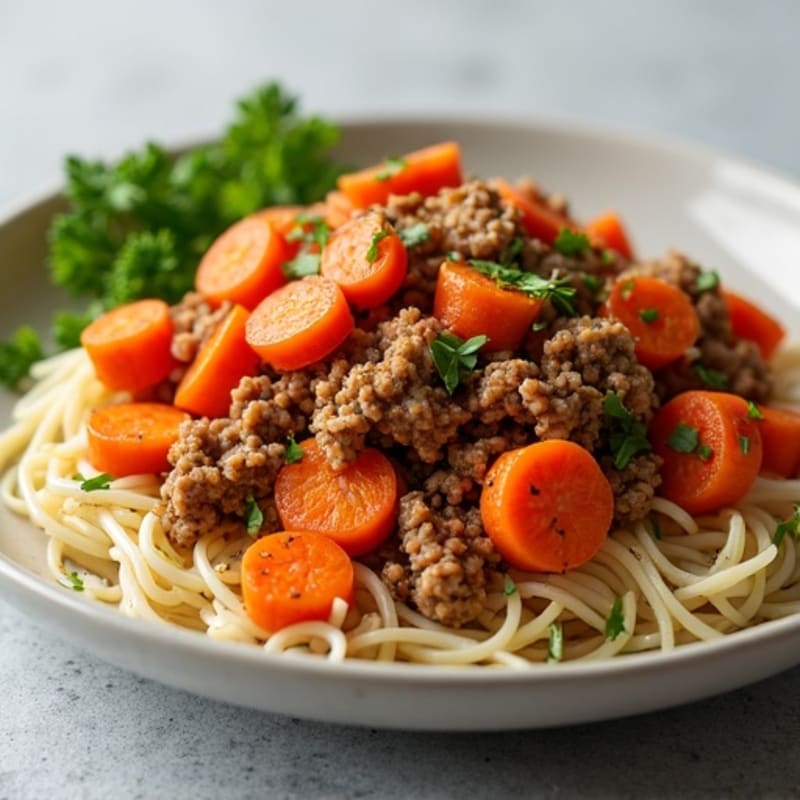 Lean Ground Turkey Skillet with Crispy Roasted Carrots