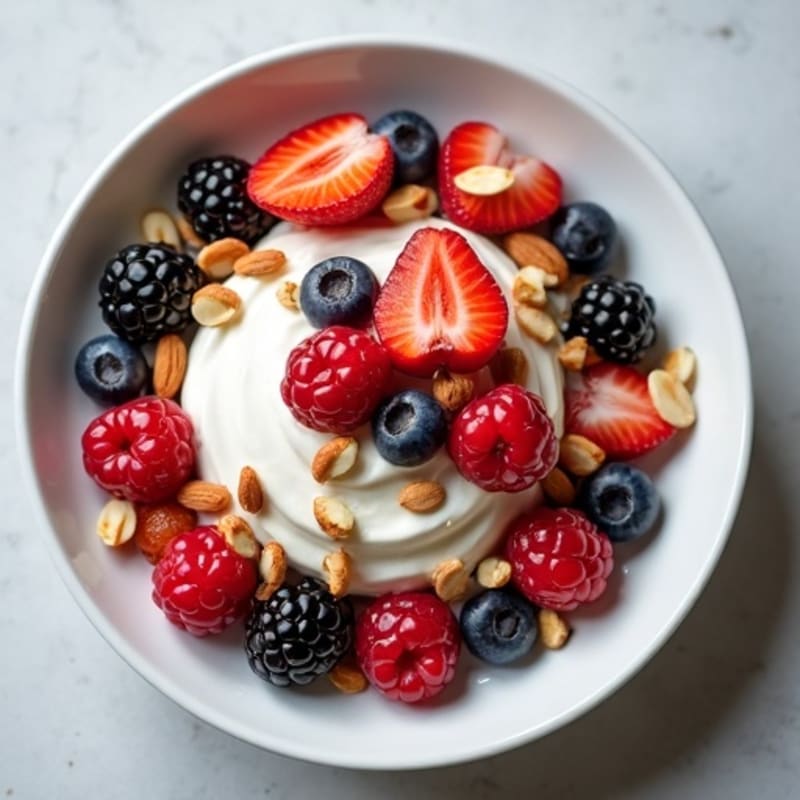 Creamy Greek Yogurt with Berries and Crunchy Nuts