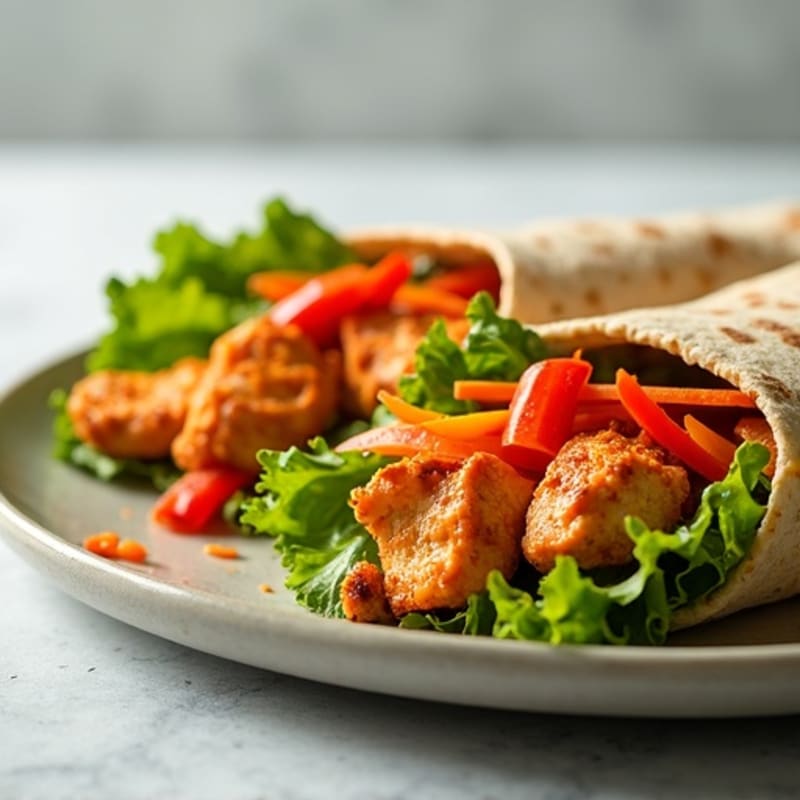 Spicy Buffalo Chicken Wraps with Crunchy Veggies