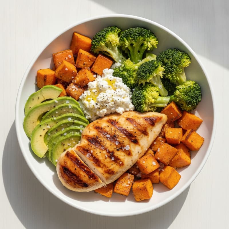 Grilled Chicken and Sweet Potato Power Bowl