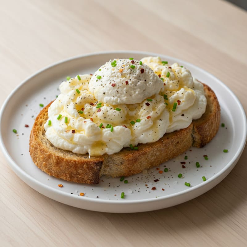 Cottage Cheese Egg White Savory Toast