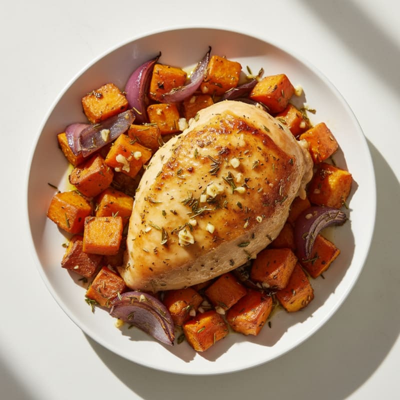 Garlic Herb Roasted Chicken with Root Vegetables