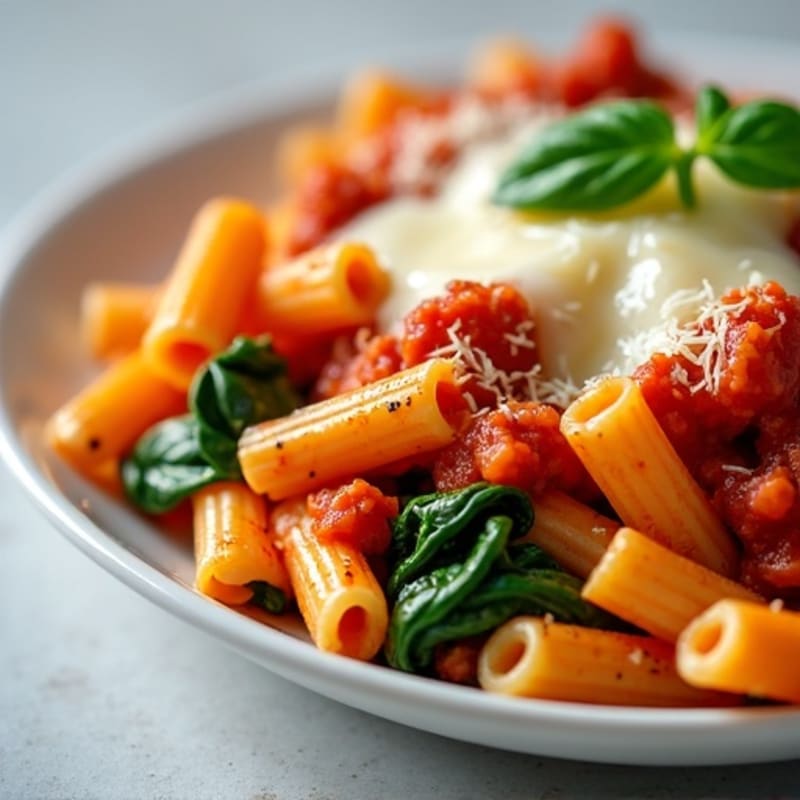 Hearty Baked Ziti with Lean Ground Turkey and Spinach